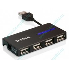 Карманный USB 2.0 концентратор D-Link DUB-104, USB хаб DLink DUB104