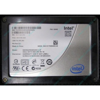 Нерабочий SSD 40Gb Intel SSDSA2M040G2GC 2.5" FW:02HD SA: E87243-203